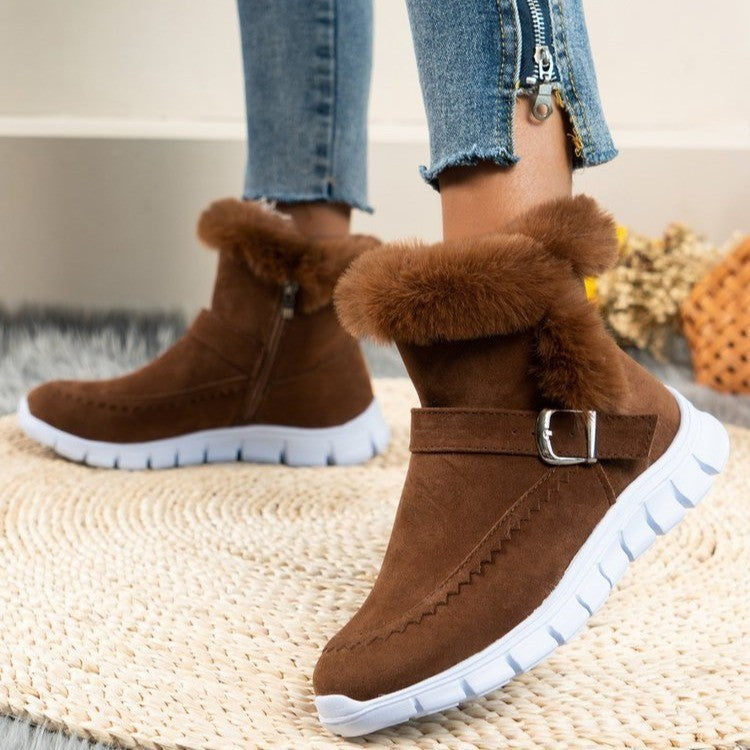 Lily – Bottes d'Hiver Épaisses avec Design à Boucles