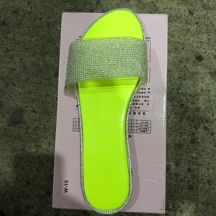 Jennifer – Grandes sandales strass et mules pour femmes à talon bas