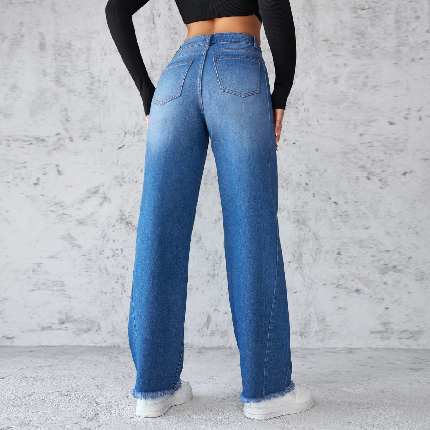 Adele – Jeans Droite Taille Haute pour Femme