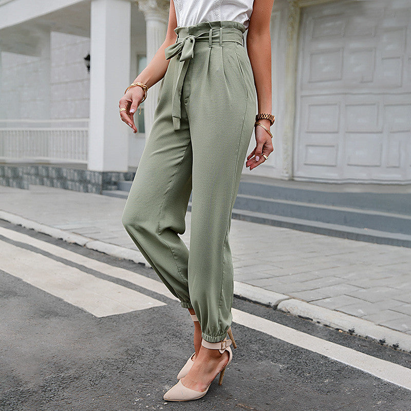 Amy – Pantalon Femme Taille Haute avec Poches