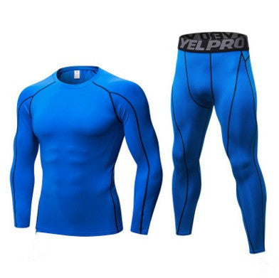 Charlie – Ensemble d'entraînement compressif pour homme avec t-shirt à manches longues et leggings