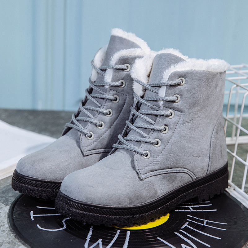 Julie – Bottes d'hiver plates pour femmes en grandes tailles en peluche vegan