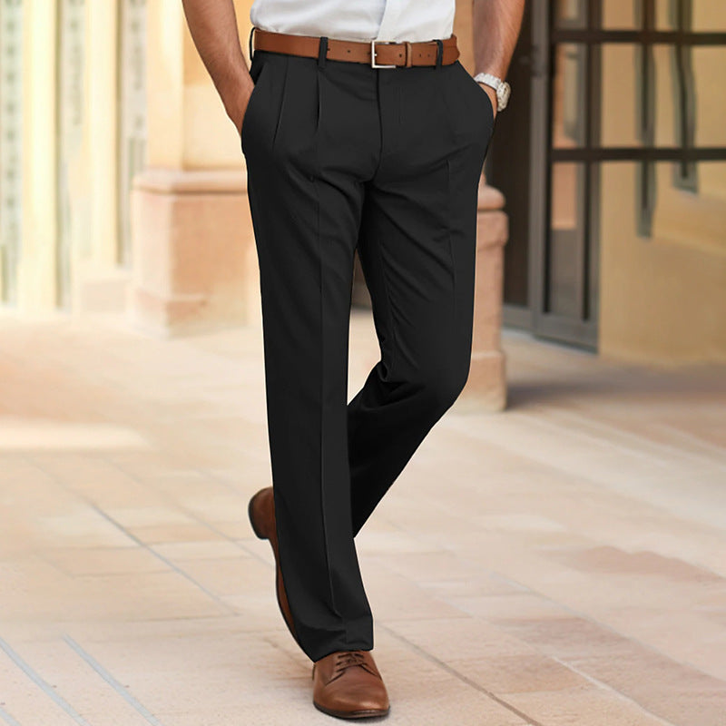 Andy – Pantalon de Costume Homme à Taille Moyenne et Coupe Droite