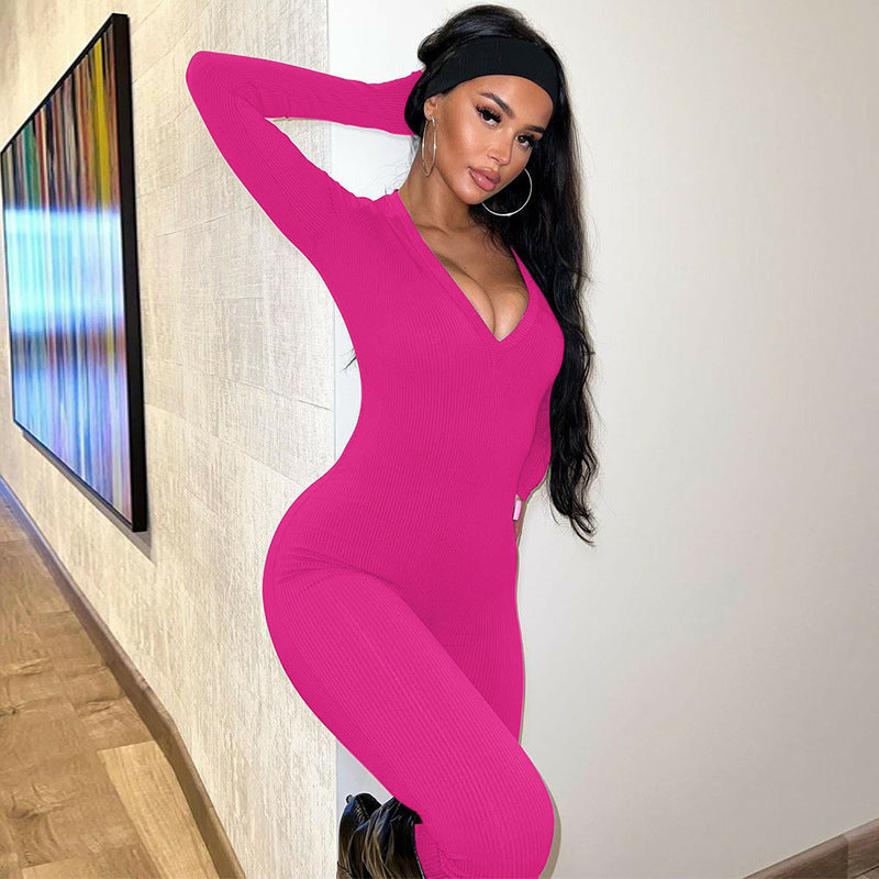 Samantha – Combinaison Ajustée Sportive à Manches Longues