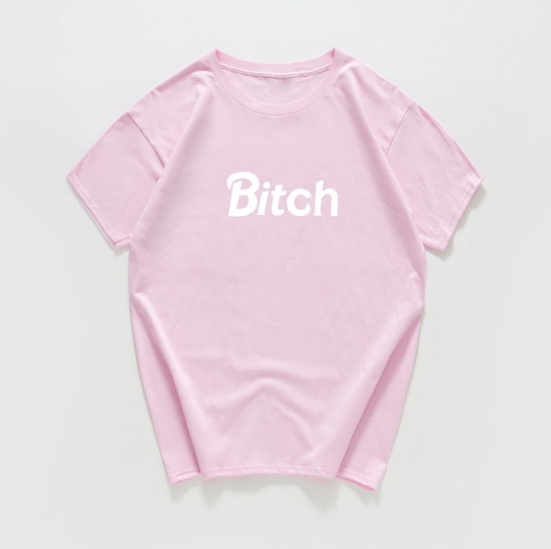 Michelle – T-shirt Femme avec Imprimé Lettres et Manches Courtes