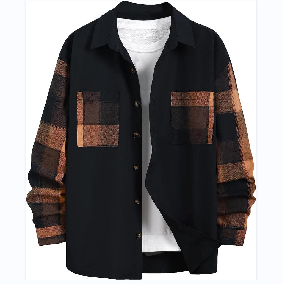 Jonathan – Chemise décontractée à manches longues avec motif à carreaux en couleurs d'automne