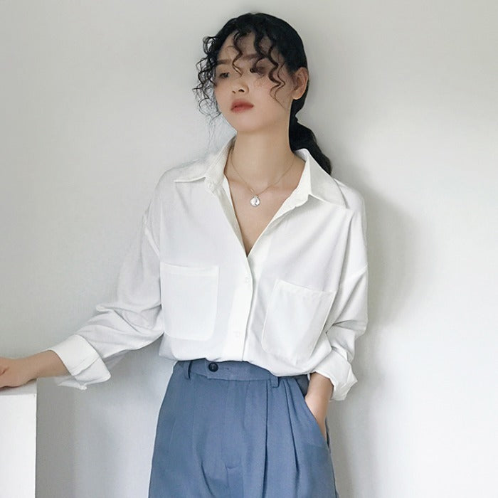 Pamela – Blouse Chiffon à Manches Longues pour Femme au Style Professionnel