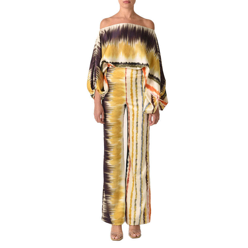 Julie – Ensemble Femme avec Manches Chauve-Souris et Jambe Large