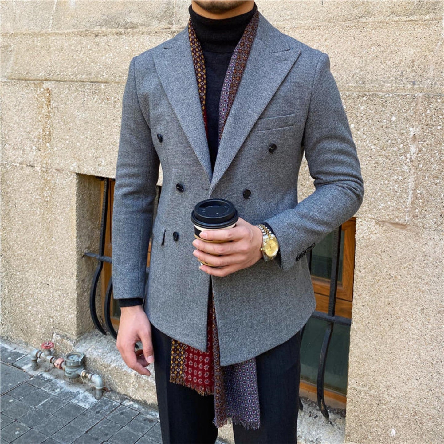 Winston – Costume croisé en laine pour homme