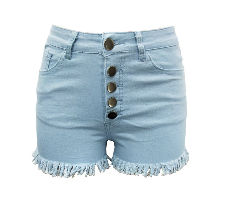 Betty – Short en Denim Sexy avec Boutons Décoratifs