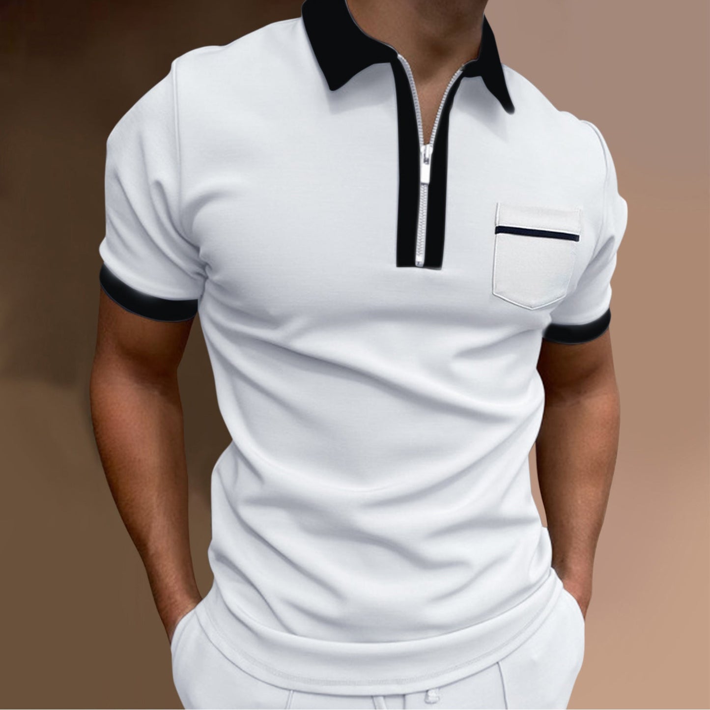 Damon – Polo pour hommes avec col à revers et coupe ajustée