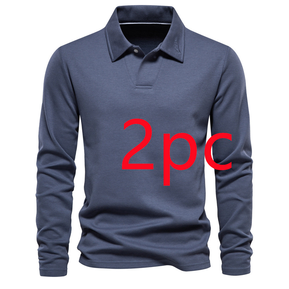 Garry – Polo à Manches Longues pour Hommes en Design Uni
