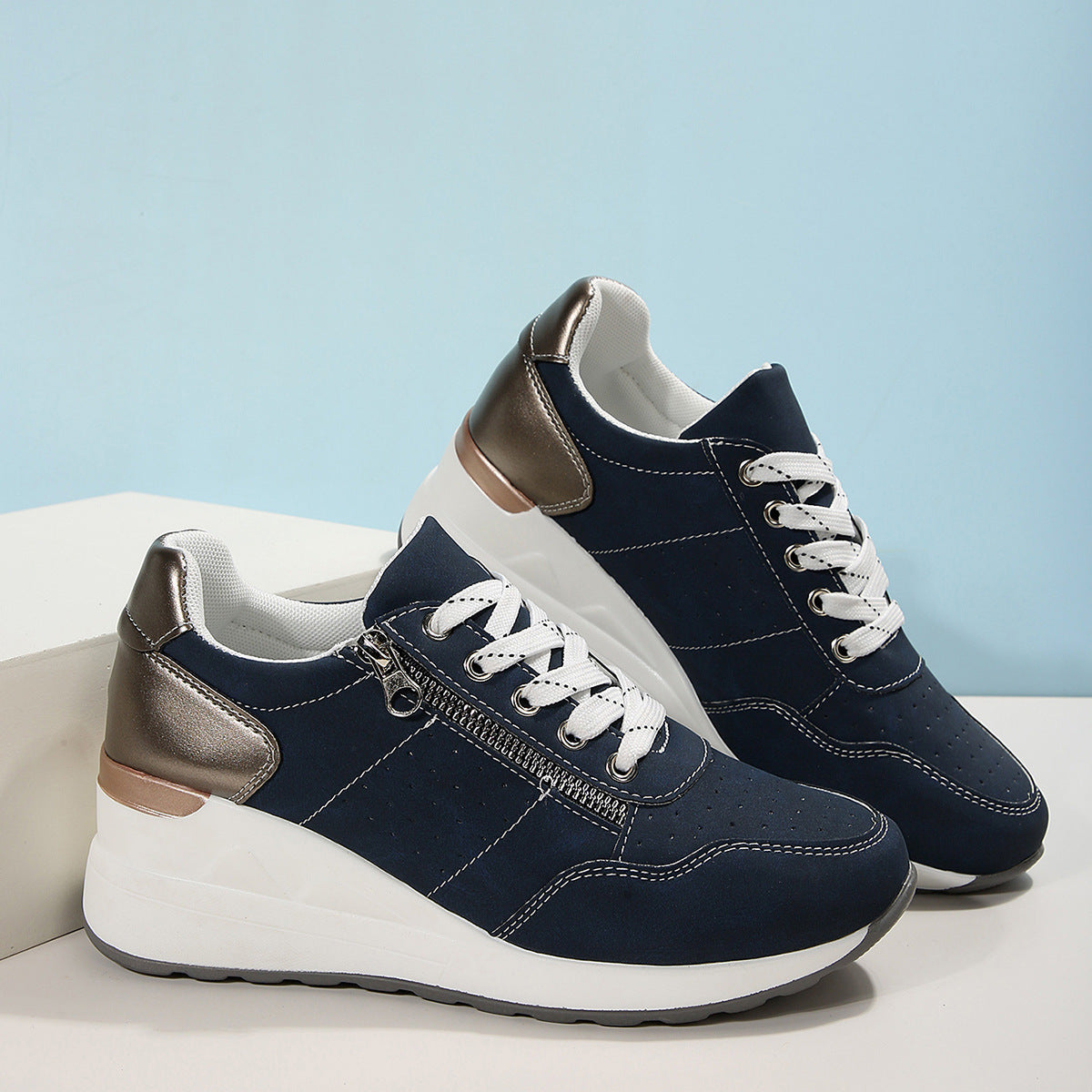 Jean – Chaussures de sport confortables pour femme avec semelle épaisse