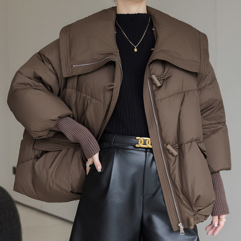Angela – Veste Courte pour Femme avec Col en Fausse Fourrure