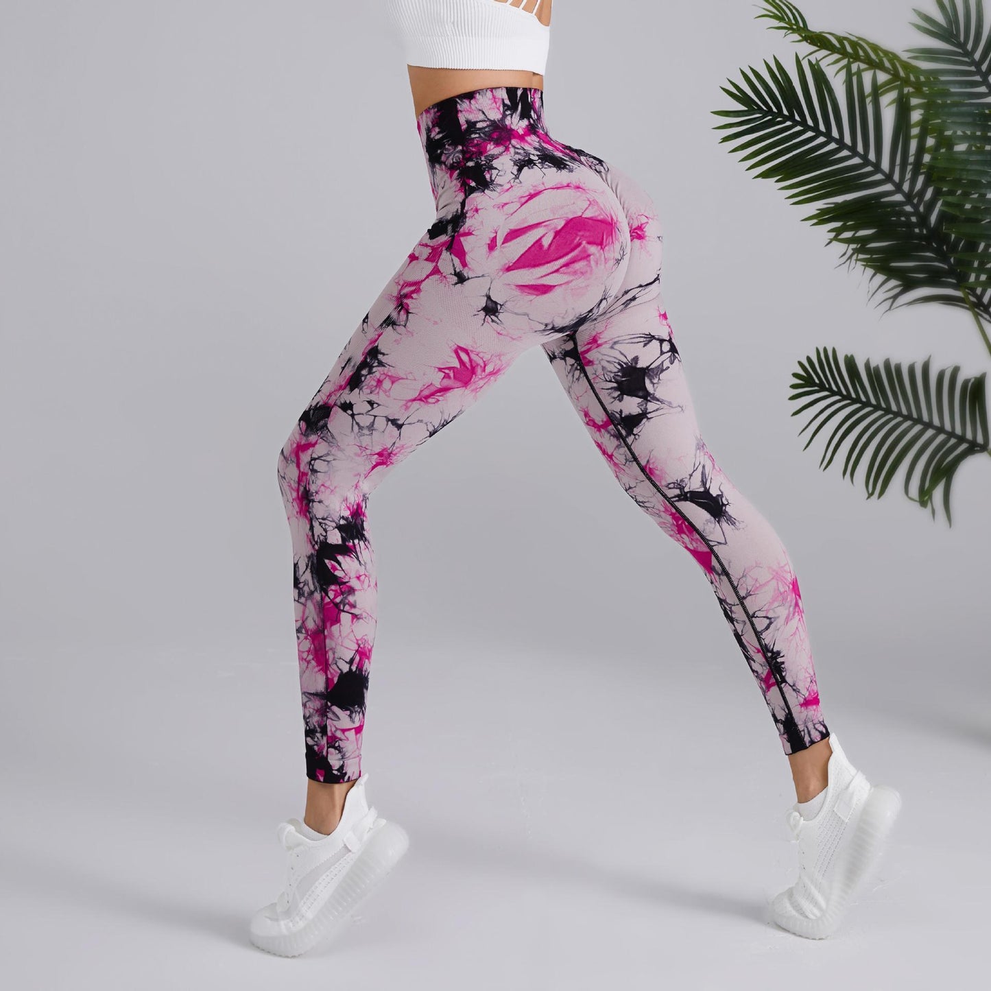 Sophie – Pantalon de yoga taille haute sans couture à motif tie-dye pour femmes