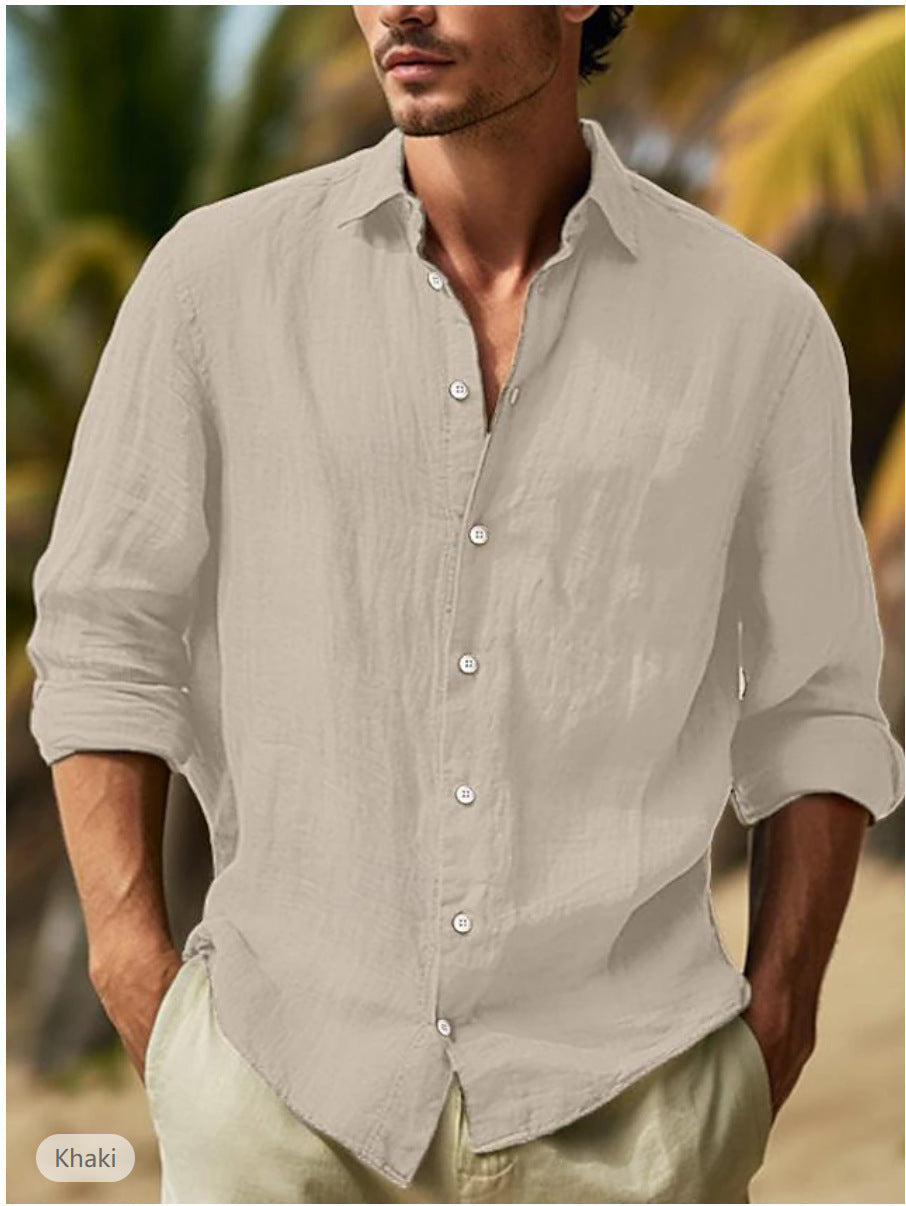 Brett – Chemise décontractée pour homme en grande taille unie
