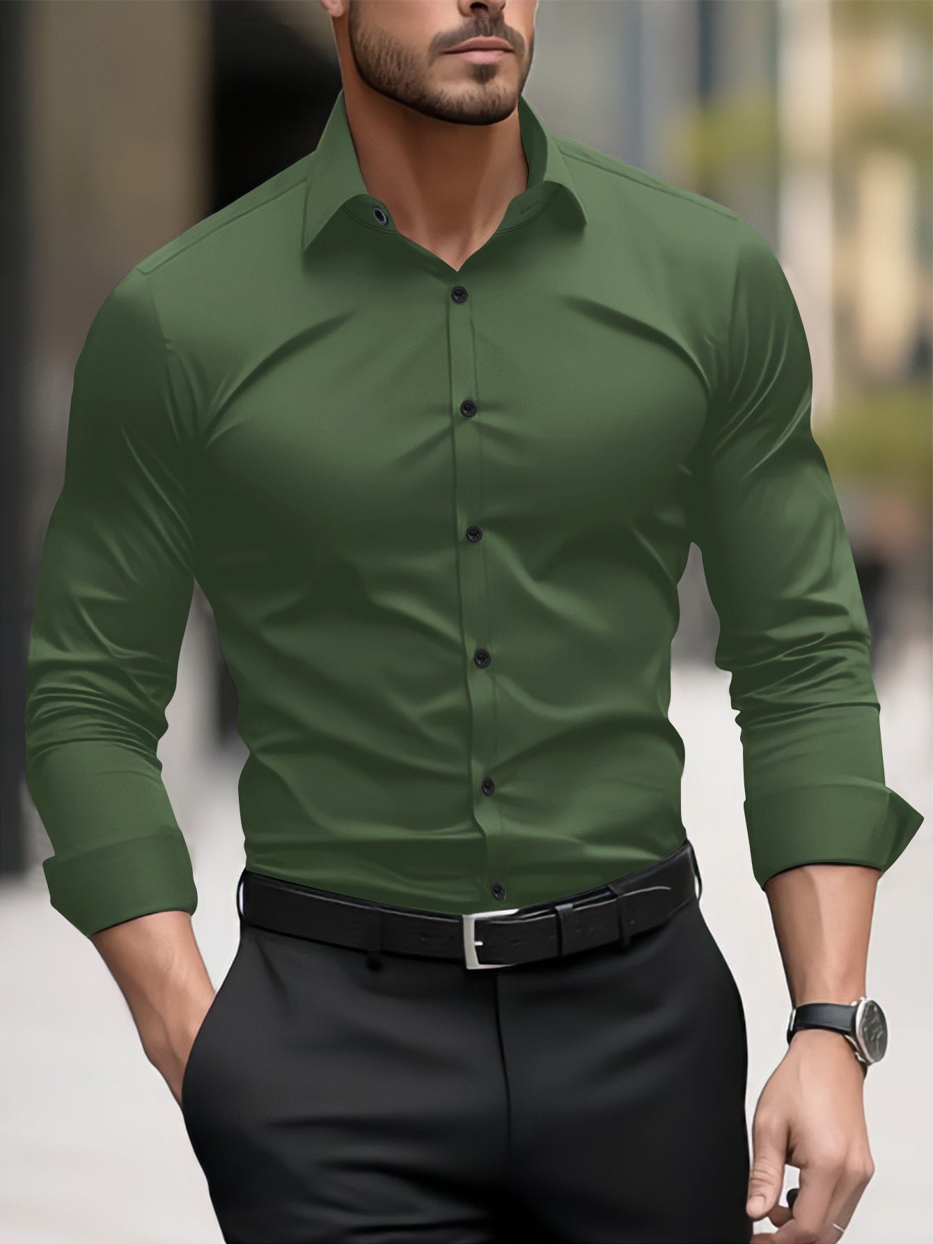 Kirk – Chemise Business-Casual Longue pour Homme