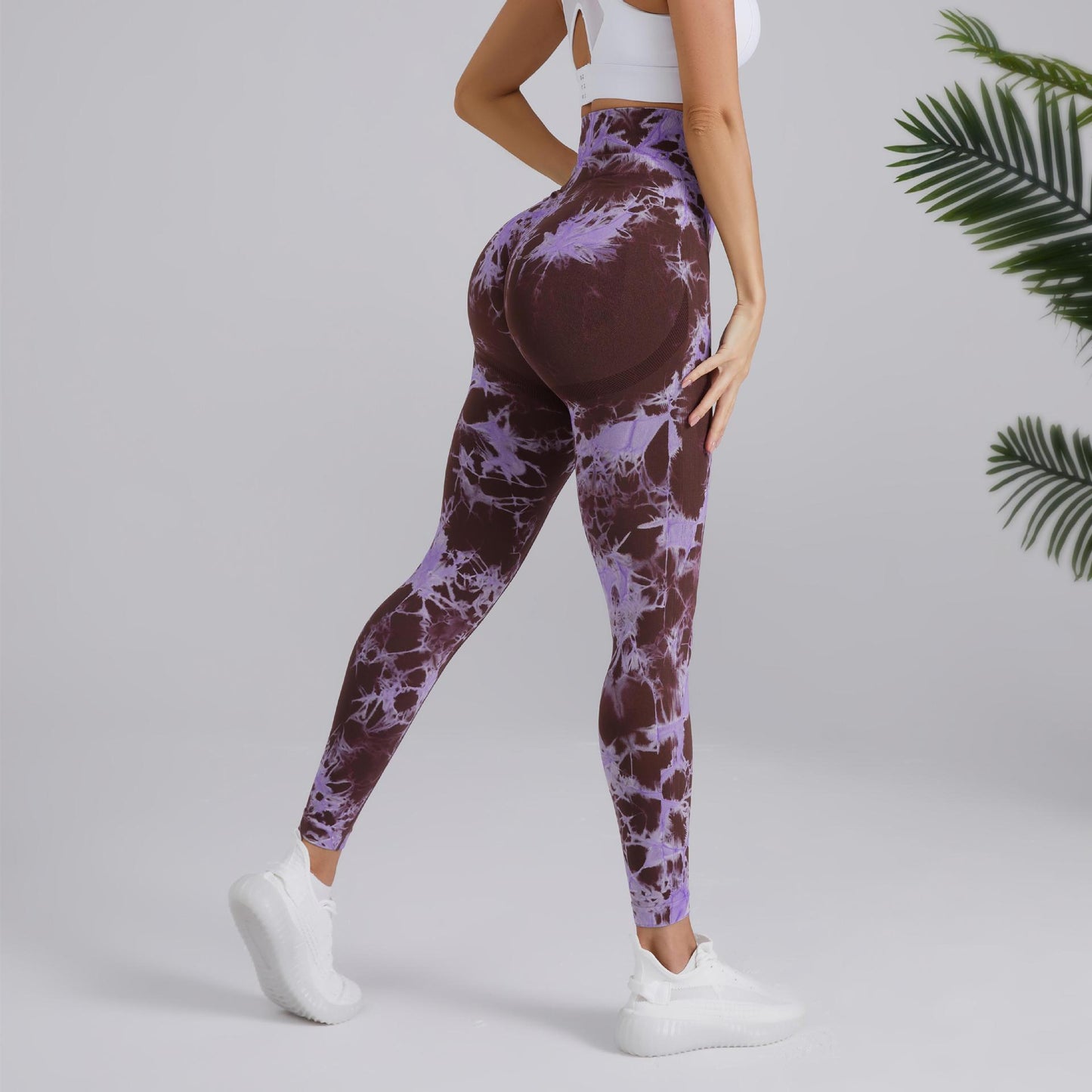 Sophie – Pantalon de yoga taille haute sans couture à motif tie-dye pour femmes