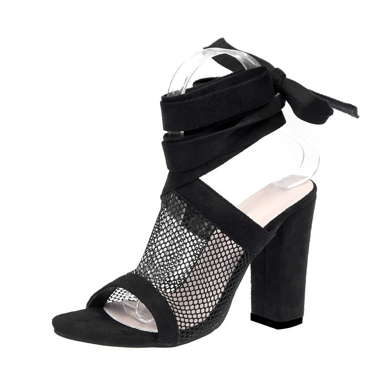 Natalie – Sandales à talons croisés en suédine
