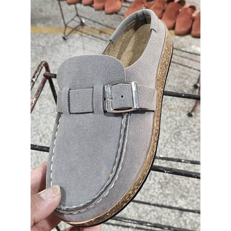 Jennifer – Mules en Suédine Végane avec Boucle