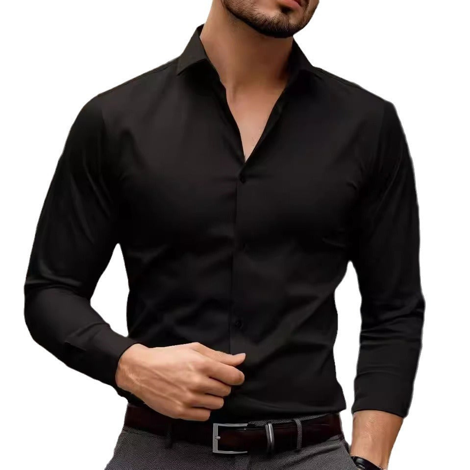 Dominic – Chemise d'affaires avec revers et design uni