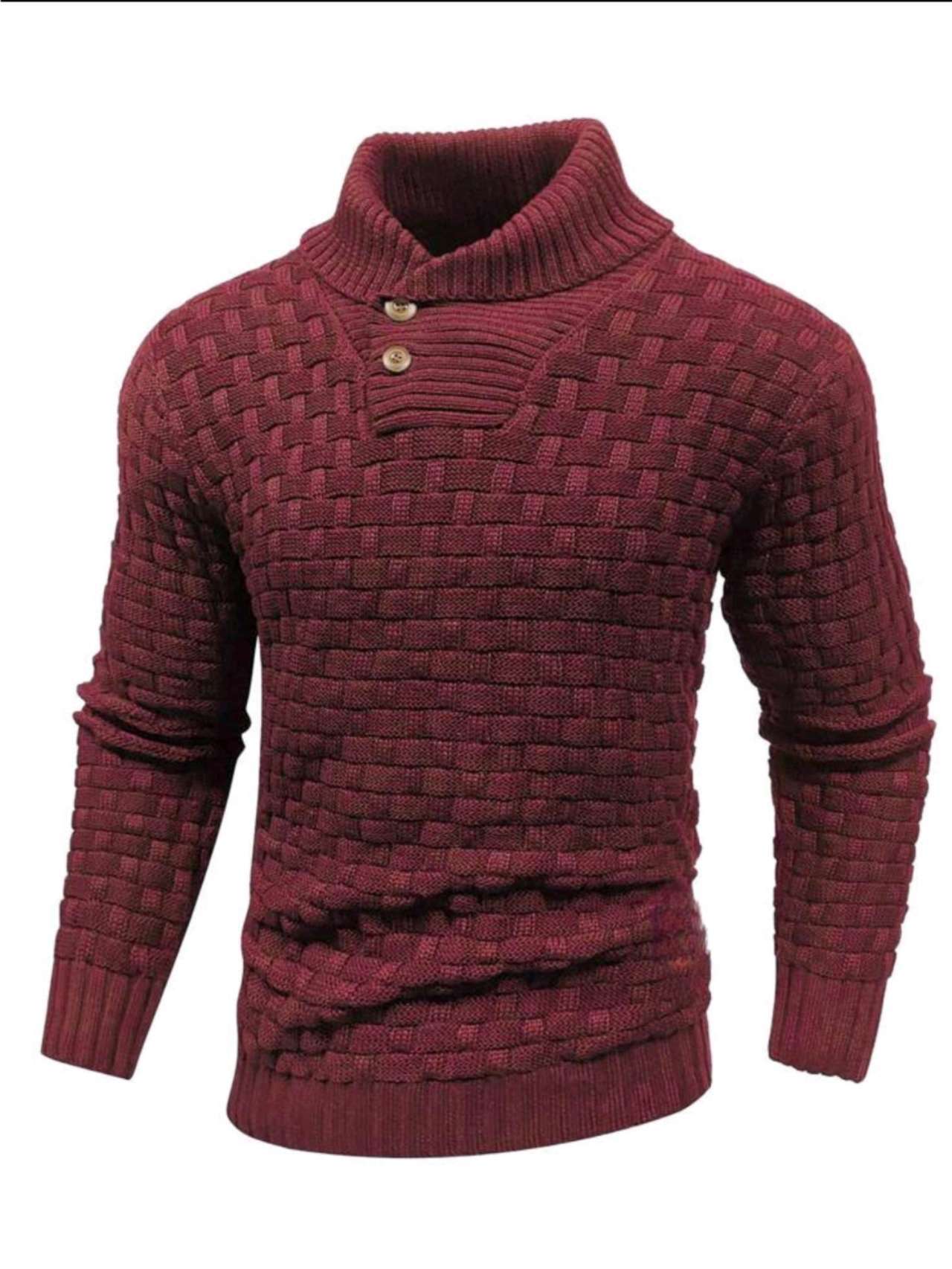 Ian – Slim Fit Herren Rollkragenpullover mit Knopfdesign