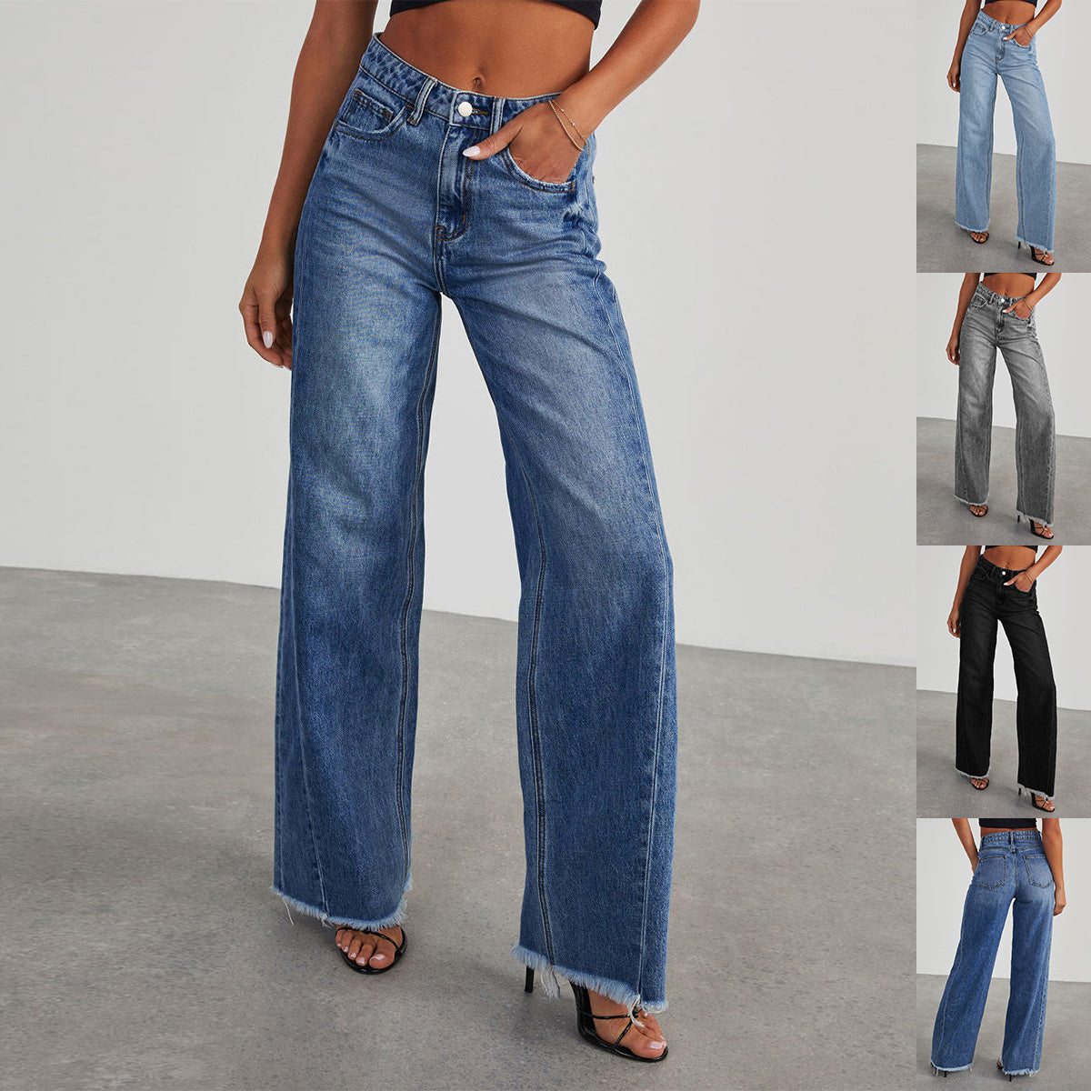 Gabrielle – Jeans Femme Taille Haute avec Poches