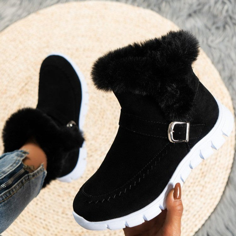 Lily – Bottes d'Hiver Épaisses avec Design à Boucles