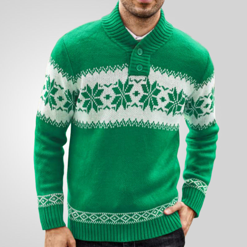 Miles – Pull pour homme avec motif de Noël et design jacquard
