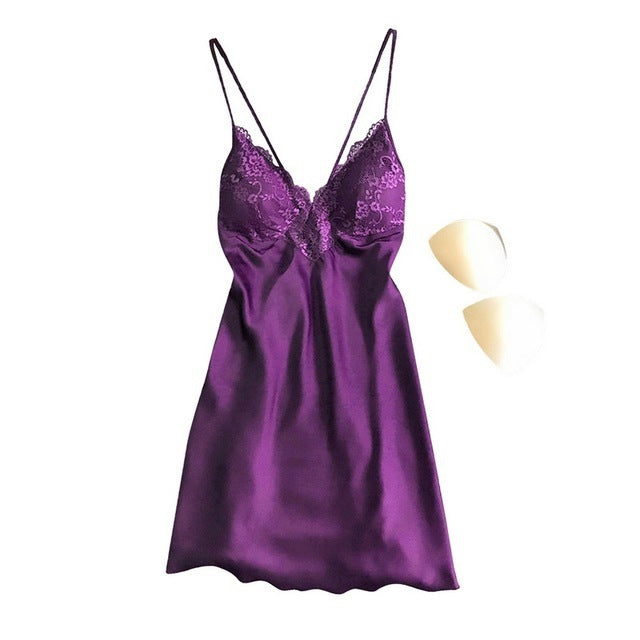 Alice – Pyjama en satin avec dentelle pour femmes