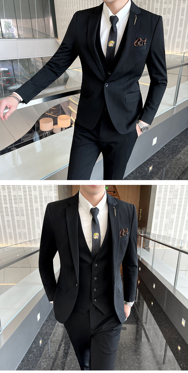 Stan – Costume rayé trois pièces pour hommes