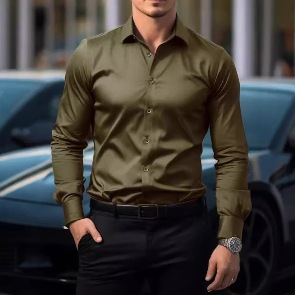 Dominic – Chemise d'affaires avec revers et design uni