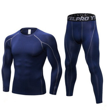 Charlie – Ensemble d'entraînement compressif pour homme avec t-shirt à manches longues et leggings