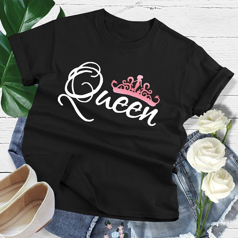 Kim – T-shirt à motif couronnement pour couples
