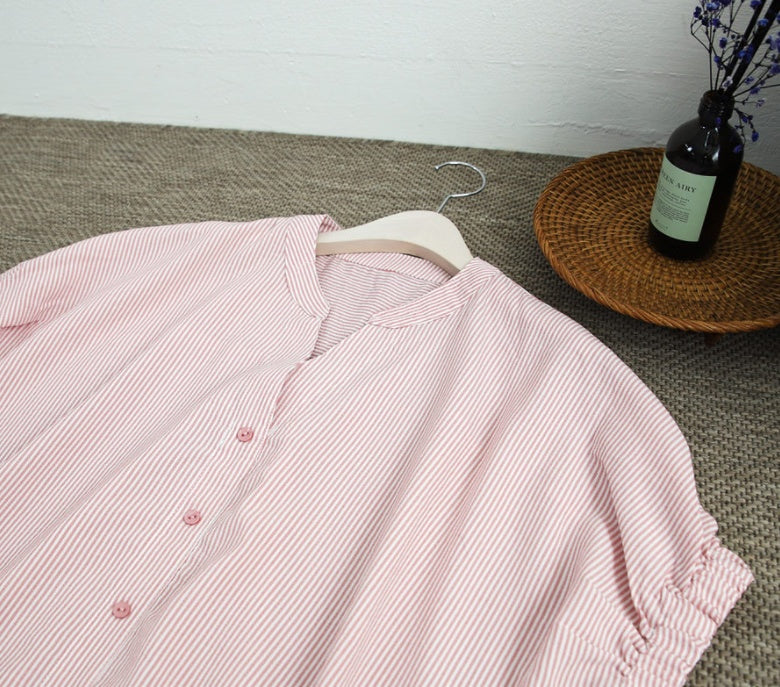 Carol – Blouse à rayures décontractées et manches raglan