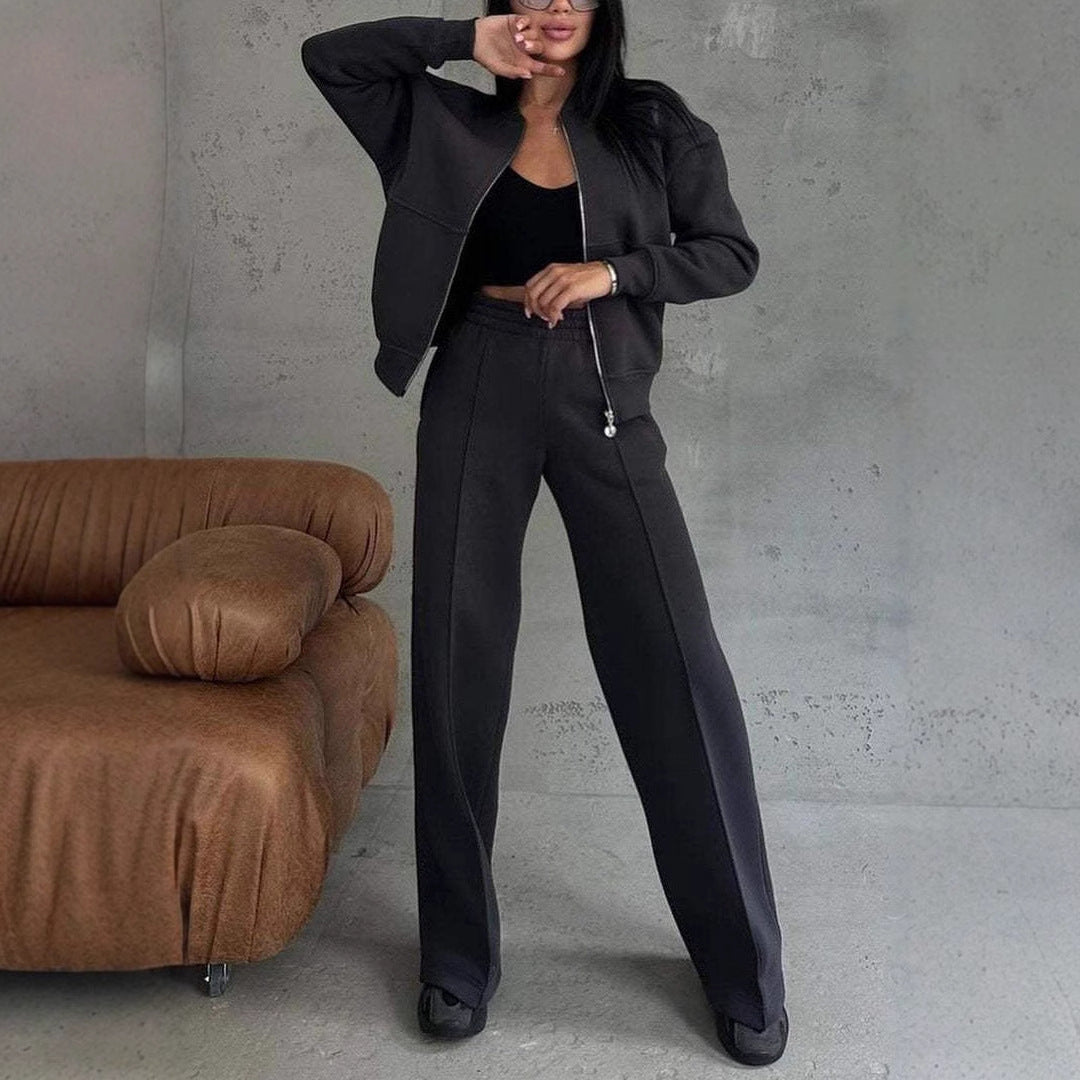 Kelly – Ensemble de sport avec fermeture éclair et pantalon large