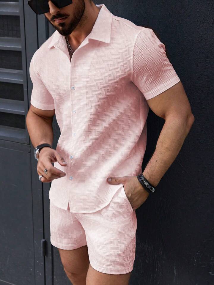 Grant – Chemise à Manches Courtes et Shorts pour Hommes en Style Sportif