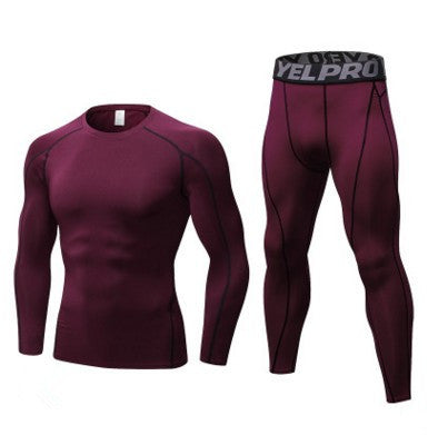 Charlie – Ensemble d'entraînement compressif pour homme avec t-shirt à manches longues et leggings