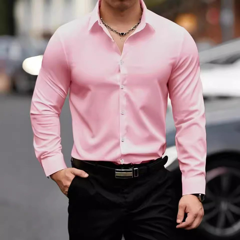 Dominic – Chemise d'affaires avec revers et design uni