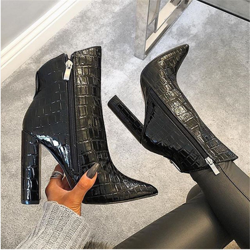 Samantha – Bottes Hautes en Similicuir Végan Blanc pour Femmes