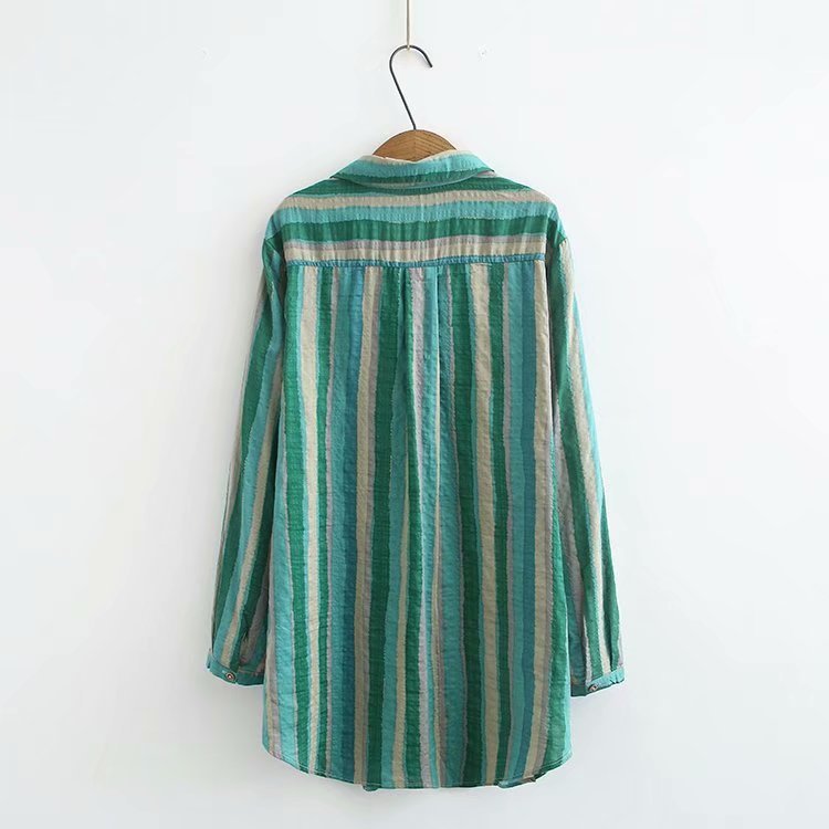 Ruth – Blouse ample avec col à revers rayé pour l'automne