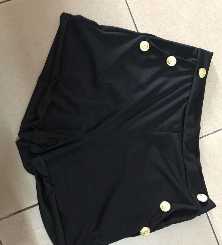 Rowan – Shorts sexy unis avec boutons décoratifs