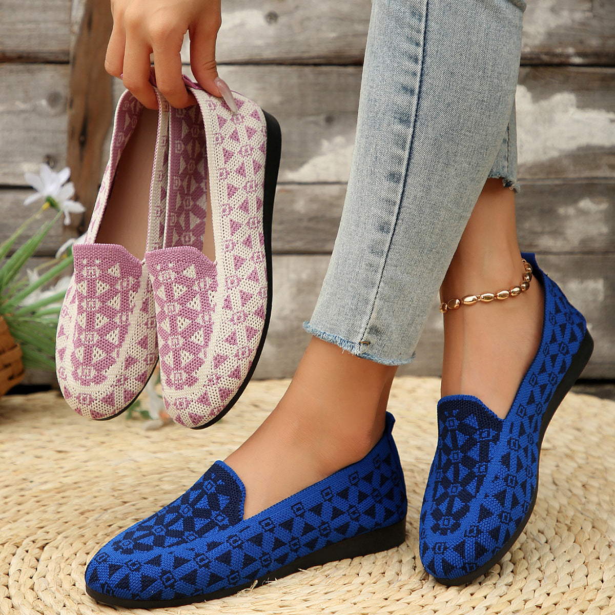 Danielle – Chaussons en Tricot Respirants pour Femmes