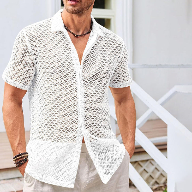 Calvin – Polo-shirt à manches courtes et mesh uni