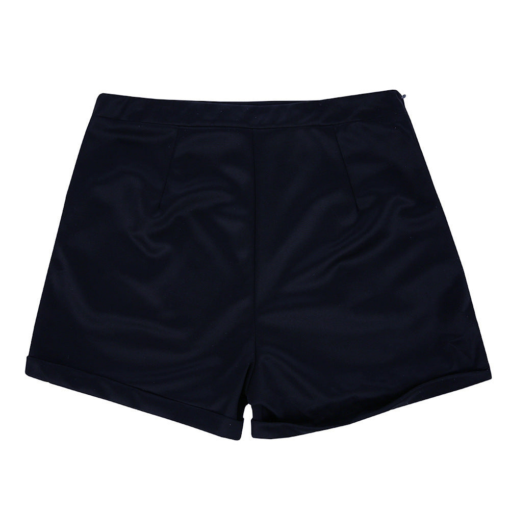 Rowan – Shorts sexy unis avec boutons décoratifs