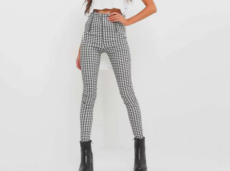 Paul – Pantalon minceur à motif carreaux noir et blanc