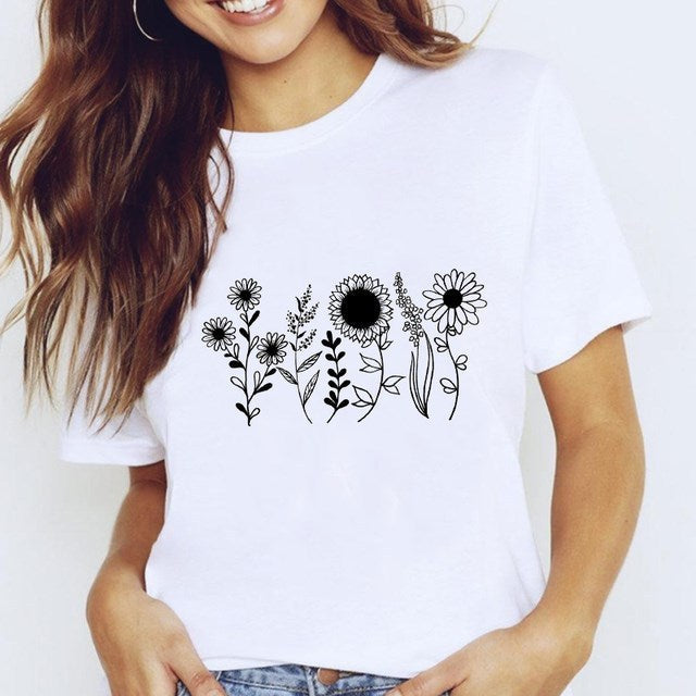 Leah – T-shirts Harajuku pour Femme avec Motif Étoilé