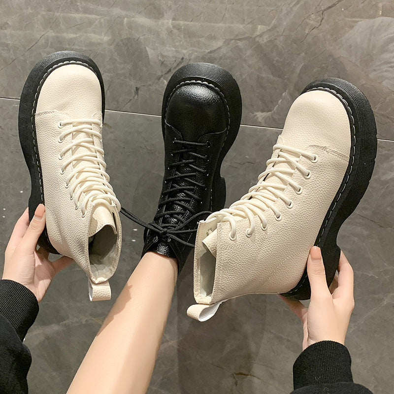 Joanne – Bottines à lacets modernes pour femmes en cuir végan premium