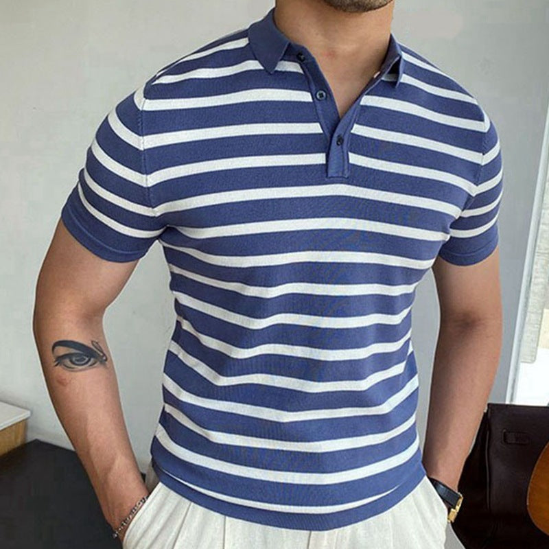 Wesley – Polo à Rayures Business pour Homme