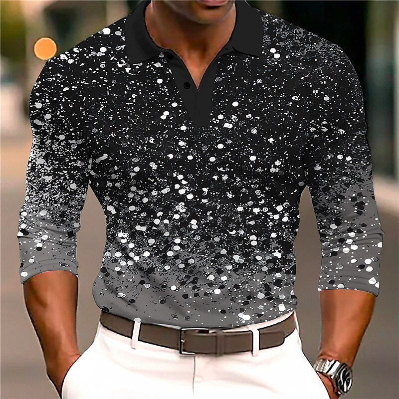 Philip – Polo décontracté pour hommes avec impression 3D pour extérieur et loisirs